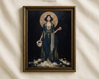 Persephone Göttin Kunstdruck | Jugendstil Mythologie Frühling Unterwelt Dekor | Digitaler Download