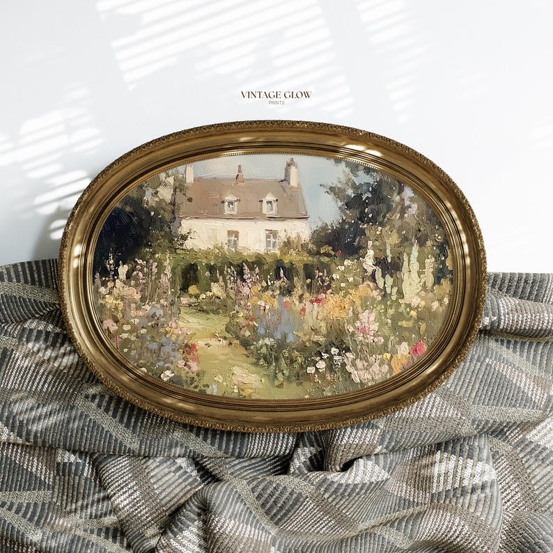Cottage Garden Landscape Print | Spring Cottagecore Farmhouse Wall Art ...