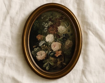 Estampa floral vintage melancólica | Pintura floral vitoriana escura | Download digital | #V90