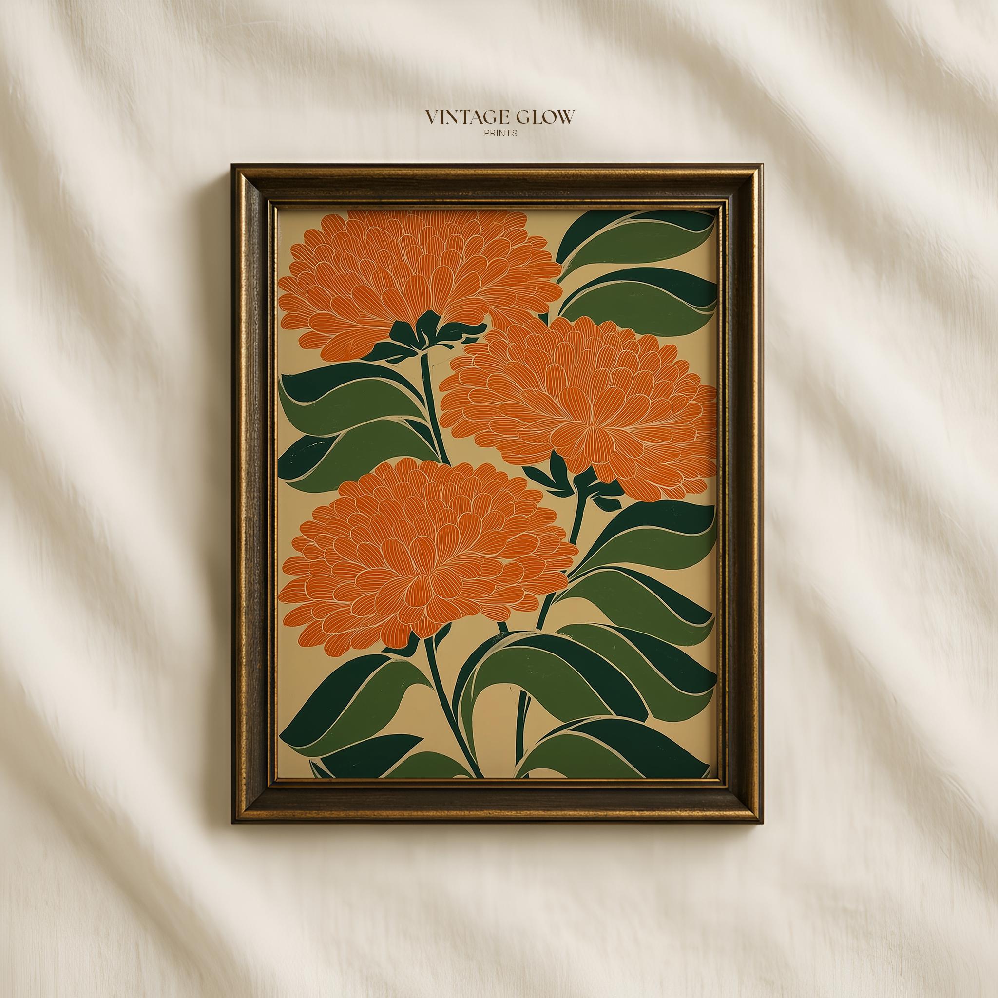 Art Deco Floral Print | Maximalist Flower Wall Art (digital