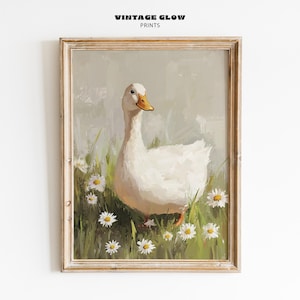 Rustic Farmhouse Duck Art Print | Vintage Countryside Goose Decor | Cottagecore Pastoral Wall Art | Instant Digital Download | #V2
