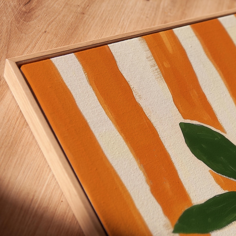 Lemon Art Print | Modern Kitchen Fruit Decor | Striped Lemon Illustration | Digital Download | #V115 image 3