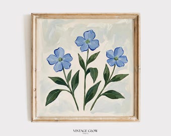 Modern Southern Floral Print | Coastal Grandmillennial Wall Art | Preppy Vintage-Inspired Decor | Instant Digital Download
