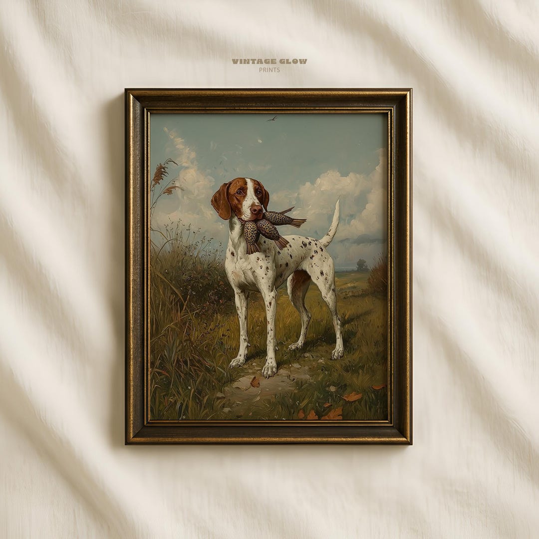 German Shorthaired Pointer Hunting Print | Rustic Sporting Dog Cabin ...