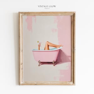 Funny Pink Martini Print | Cute Girly Bathroom Wall Art Decor | Digital Download | #V274