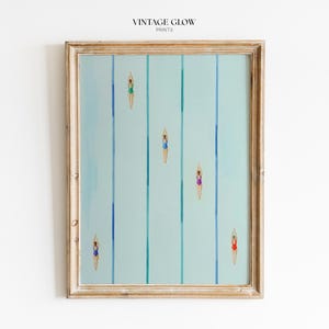 Impresión de piscina para pequeños nadadores / Arte de pared para baño de verano estilo minimalista / Descarga digital / #V209
