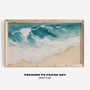 Blue Ocean Waves Frame TV Art | Abstract Seascape for Samsung Frame | Cool Toned Beach Painting | Summer Digital Screensaver | #FTV1