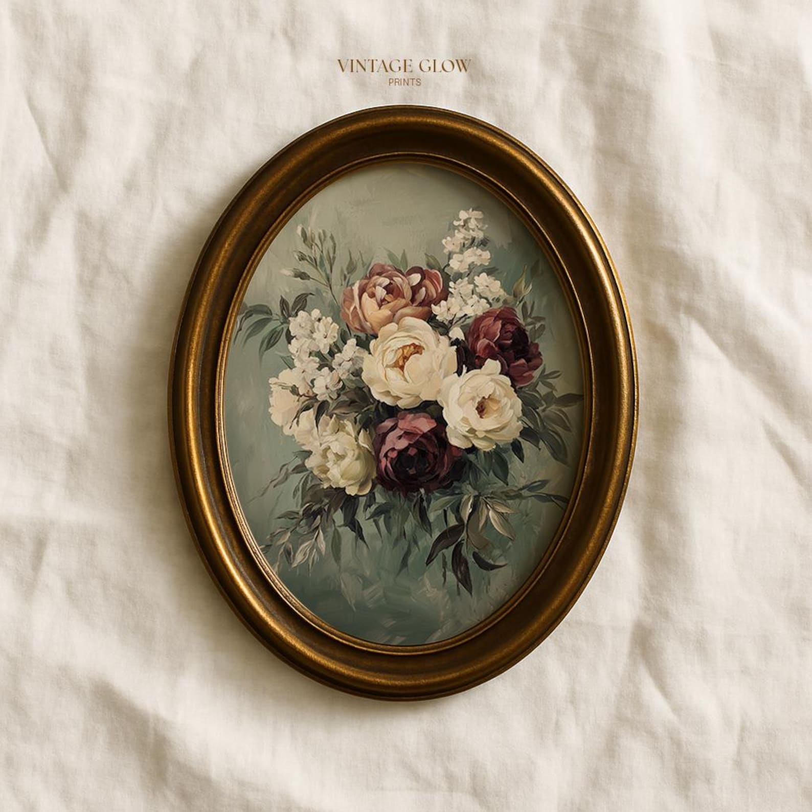 Antique Floral Wall Art | Vintage Moody Flower Print | Cottage Decor ...