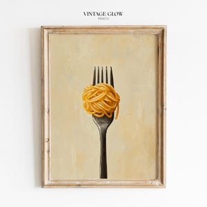 Spaghetti and Fork Kitchen Print | Modern Pasta Decor for Dining Room | Digital Download | #V206