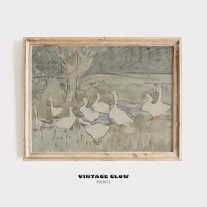 Vintage Duck and Geese Printable Art | Antique Watercolor Animal Prints | Nursery Wall Decor | Kids Room Digital Download | #V92