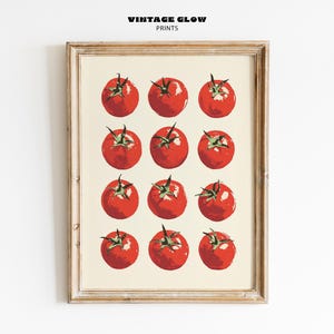 Vintage Tomato Kitchen Art Print | Mediterranean Food Wall Decor | Eclectic Printable Wall Art | Trendy Digital Download | #V201