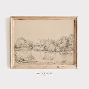 Antique Sketch Art Print | Minimalist Vintage Neutral Illustration Wall Decor | Digital Download | #V343