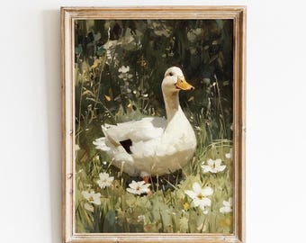 Vintage Goose Print | Moody Cottagecore Wall Art (Digital Download)