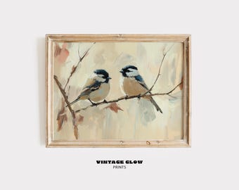 Vintage Bird Art Print | Farmhouse Nature Illustration (Digital Download)