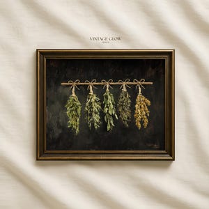 Antique Dried Herbs Print | Rustic Farmhouse Kitchen Art (Digital Download)