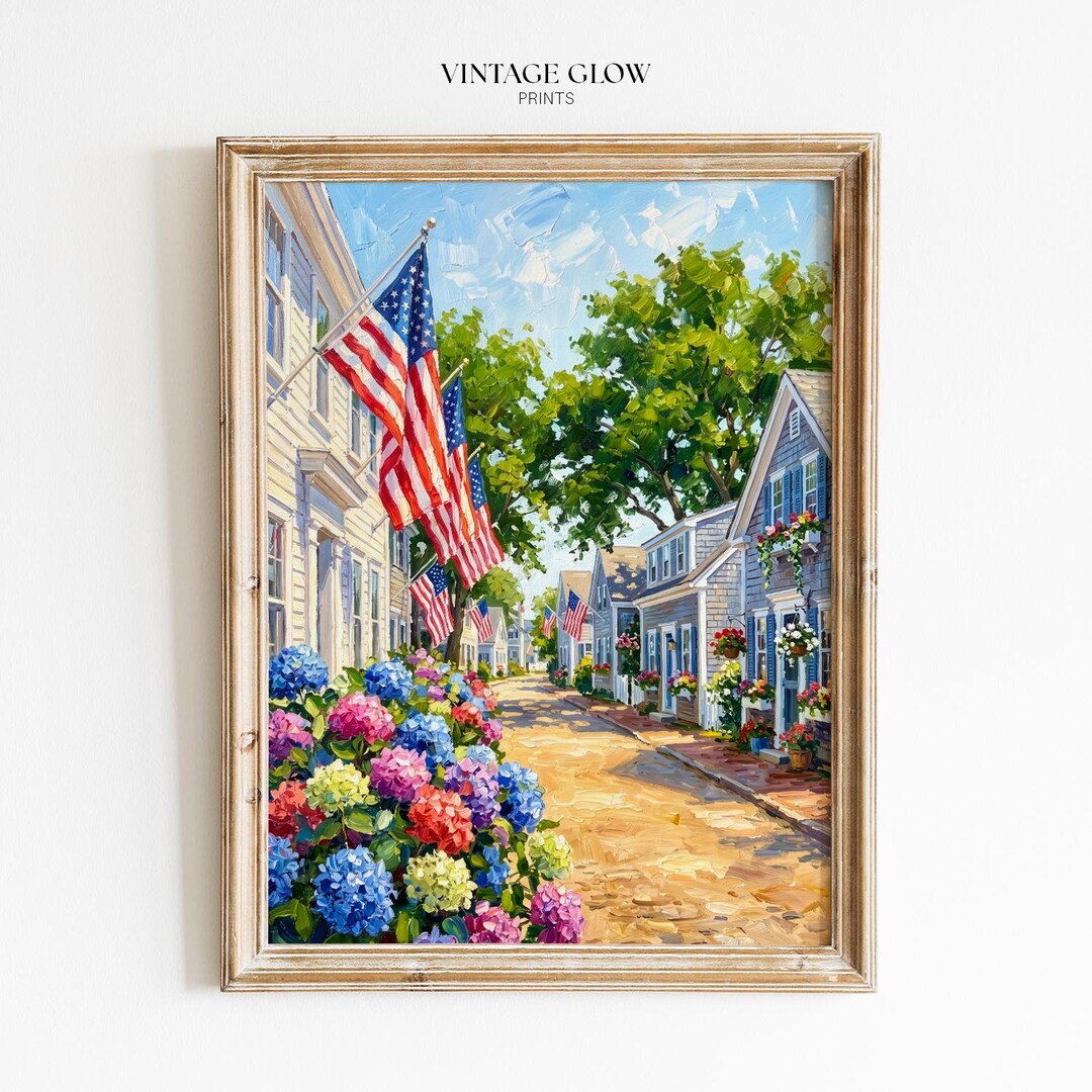Vintage Americana Colonial Flag Print | 4th of July Farmhouse Wall Art ...