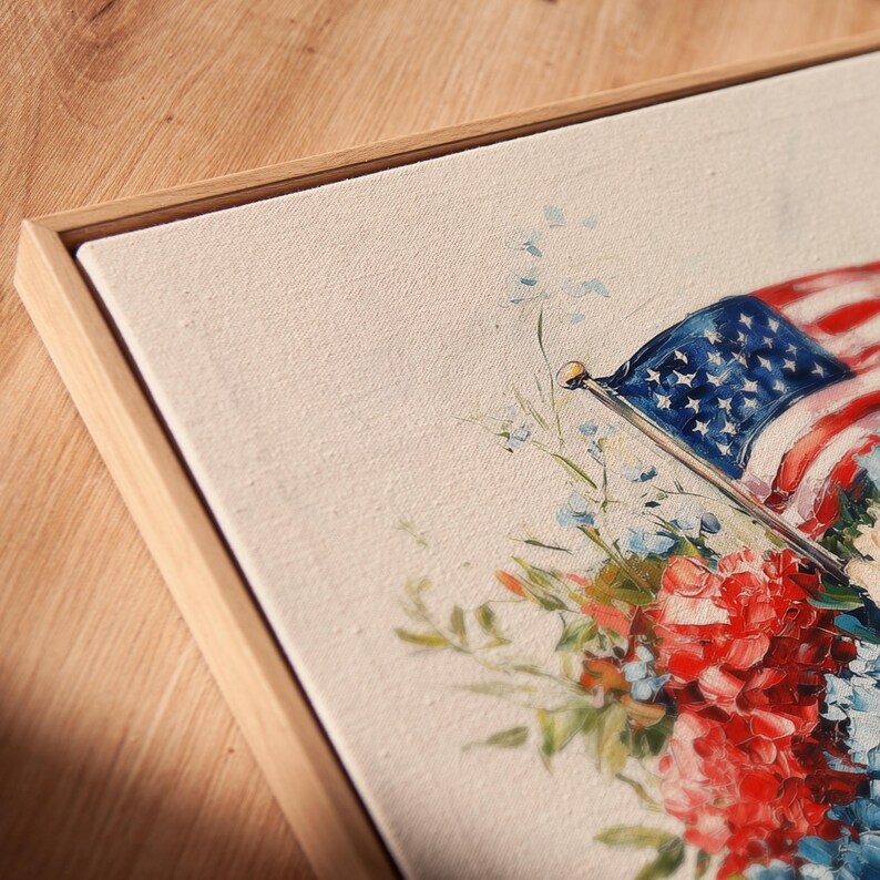 Rustic 4th of July Floral Vase Print | Patriotic Americana Wall Art ...