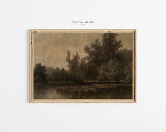 Moody Fall Landscape Print | Vintage Autumn Wall Art | Rustic Farmhouse Decor | Digital Download | #321