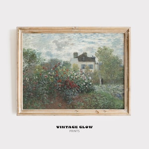 Vintage Rose Garden Print | English Cottage Floral Art | Neutral Botanical Wall Decor | Shabby Chic Spring Home Decor | Digital Download