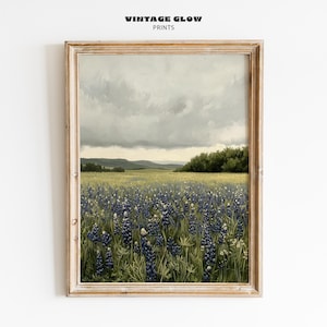 Printable Vintage Meadow Landscape Art | Neutral Countryside Wall Decor | Antique Style Nature Print | Digital Download | #V118