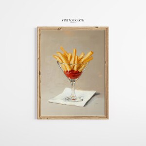 Impressão de Taça de Martini com Batatas Fritas | Arte de Parede Divertida para Bar de Coquetéis | Download Digital | #V152 imagem 4