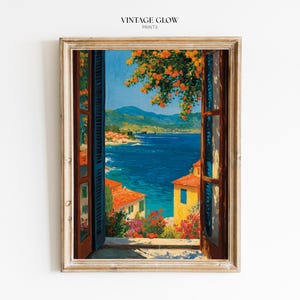 Impresión de Matisse "Ventana abierta" / Arte mural mediterráneo costero fauvista con naranjo / Descarga digital