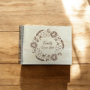 Personalized Wooden Recipe Book: Spiral Bound, Custom Engraved