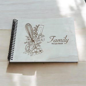 Personalized Wooden Recipe Book: Spiral Bound, Custom Engraved