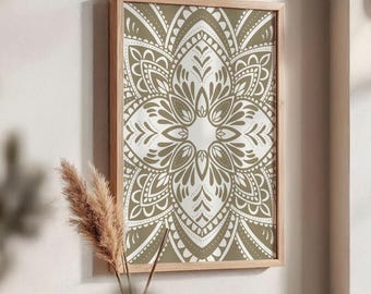 Mandala Print | Moderne Wandkunst | Geometrische Wohnkultur | Heilige Symmetrie | Meditationsraum | Einweihungsparty Geschenk | Wohnen Schlafzimmer Kunst