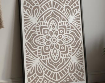 Mandala Kunstdruck | Boho Wand Kunst | Heilige Geometrie Poster | Modernes Wohndekor | Ohne Rahmen