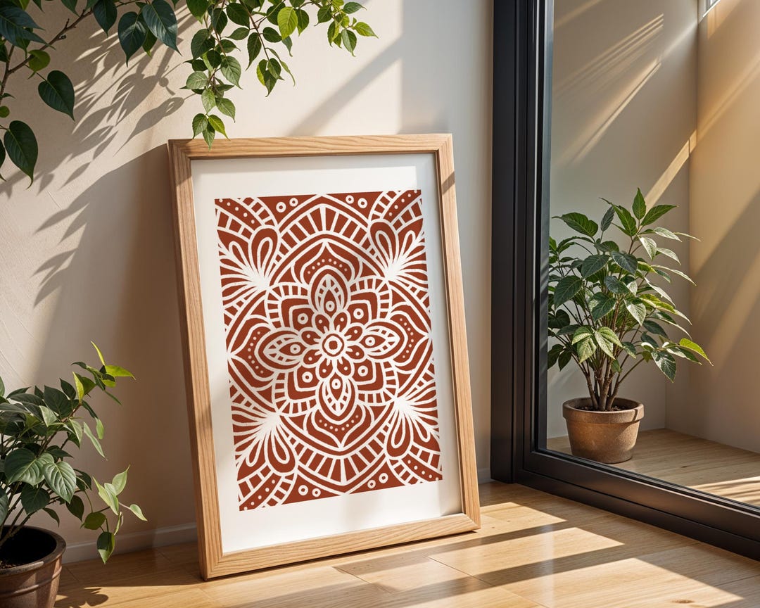 Mandala Wall Art | Boho Home Decor | Terracotta Wall Art | Henna Design ...