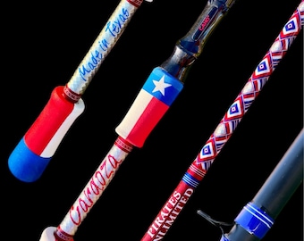 custom saltwater fishing rods texas Texas Themed Custom Fishing Rod 7'3” Bass Bait Casting 12-20lbs