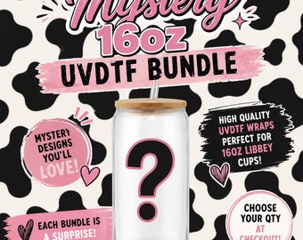 Mystery Craft Bundle: 16oz Libby Cup Vinyl Wraps & UV DTF Sheets