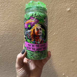 Beetlejuice Snow Globe Tumbler 16oz, Handmade Tumbler, Beetlejuice Gift, Horror Movie Fan Gift, Collectible Drinkware
