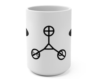 Alien Symbol 15oz Mug: Sci-Fi Coffee Cup, Quirky Kitchenware