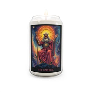 Geurkaars tarotkaart "The Emperor" 13,75 oz - 70+ branduren - drie geuren beschikbaar