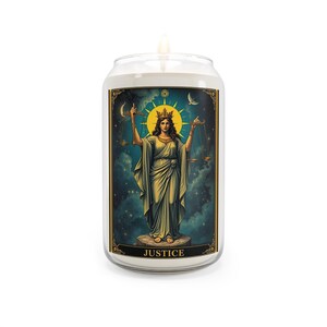 Candela profumata "Justice" Carta dei Tarocchi da 425 ml - Oltre 70 ore di combustione!