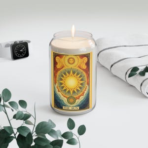 Geurkaars Tarotkaart "The Sun" 13,75 oz - 70+ uur brandtijd - drie geuren beschikbaar