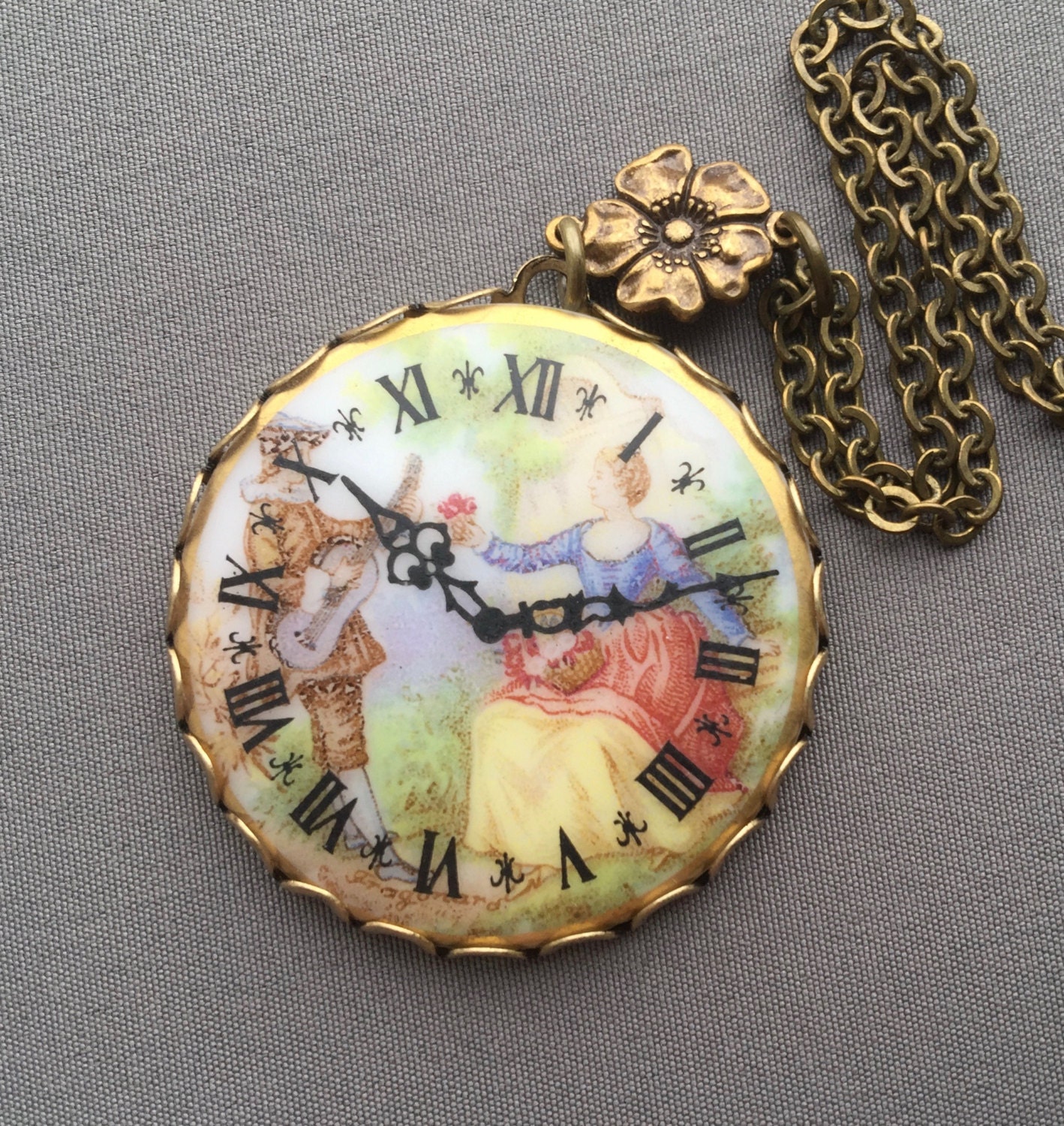 Clock Necklace Romantic Jewelry Victorian Necklace Etsy