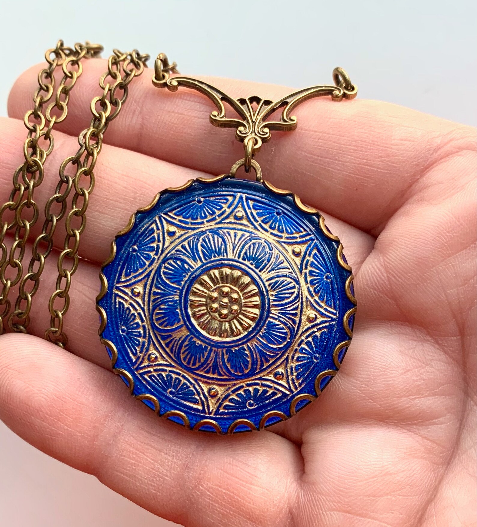 Bohemian Necklace Blue Necklace Boho Jewelry Blue Etsy Canada