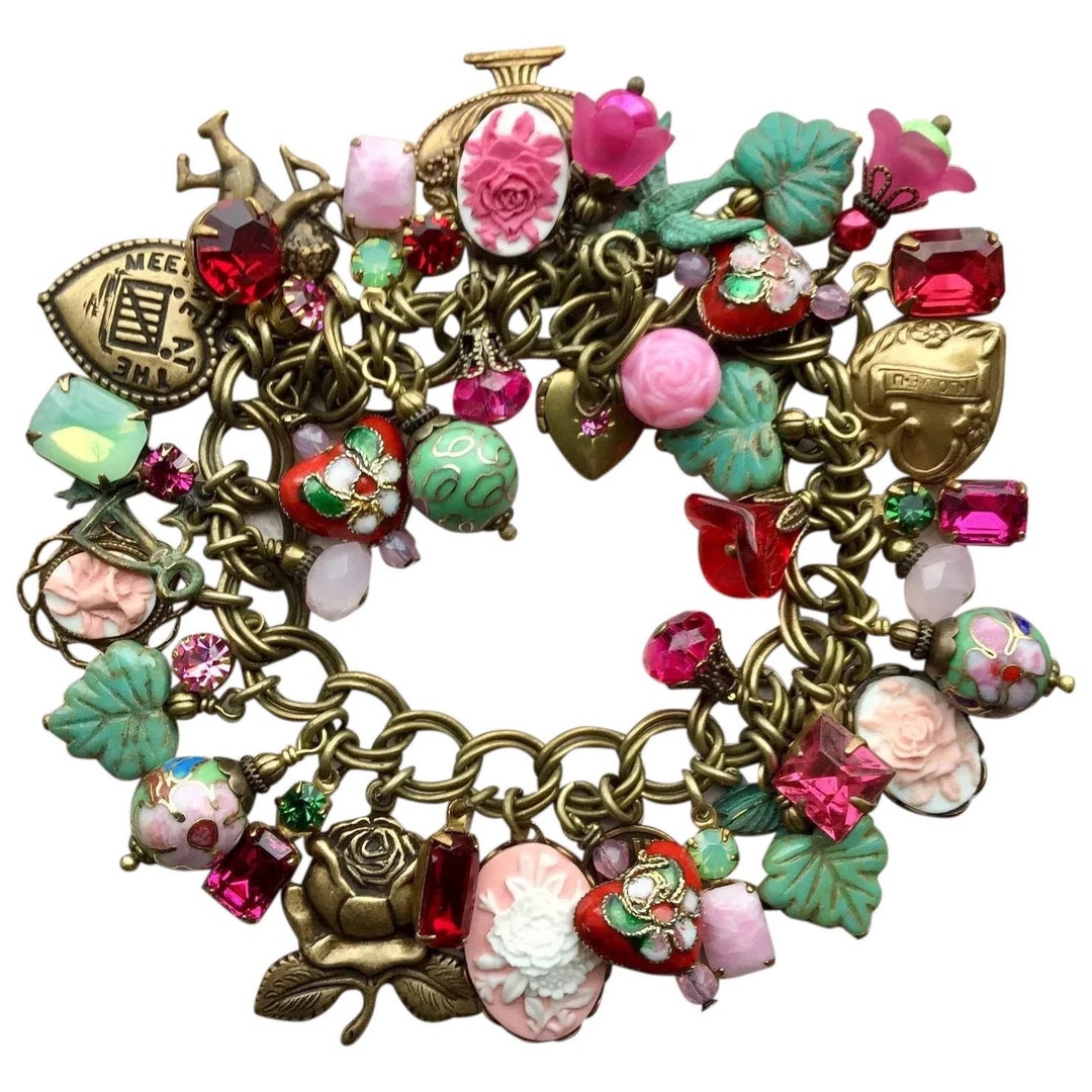 Vintage Style Charm Bracelet Vintage Charm Bracelet Etsy UK