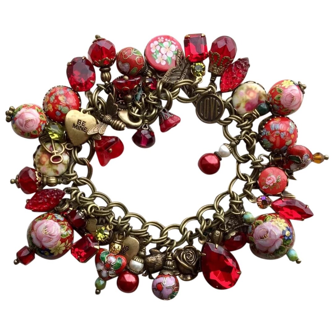 Handmade Vintage Style Charm Bracelet in Red Victorian Etsy Canada
