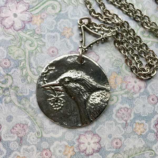 Raven Necklace - Raven Jewelry - Bird Jewelry - Emily Dickinson - Poetry Jewelry - Gothic Necklace - Quote Jewelry - Bird Necklace - Gothic
