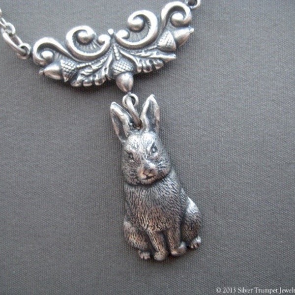 Rabbit Necklace - Rabbit Jewelry - Bunny Necklace - Rabbit Pendant - Woodland Jewelry - Animal Jewelry - Bunny Rabbit - Woodland Necklace