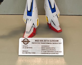 Zeta Gundam display plaque Gunpla  *model not included