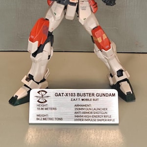 Buster Gundam display plaque Gunpla *model not included image 1