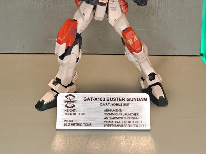 Buster Gundam display plaque Gunpla *model not included image 1