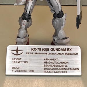 RX-78 (G) E Display Plakette Gunpla *Modell nicht enthalten