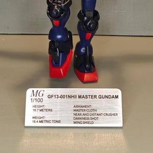 Plaque d'exposition Master Gundam Gunpla * modèle non inclus