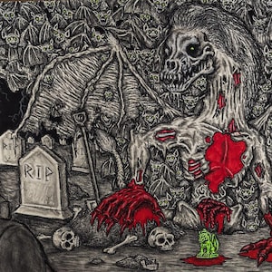 The Hound - H.P Lovecraft signierter Druck